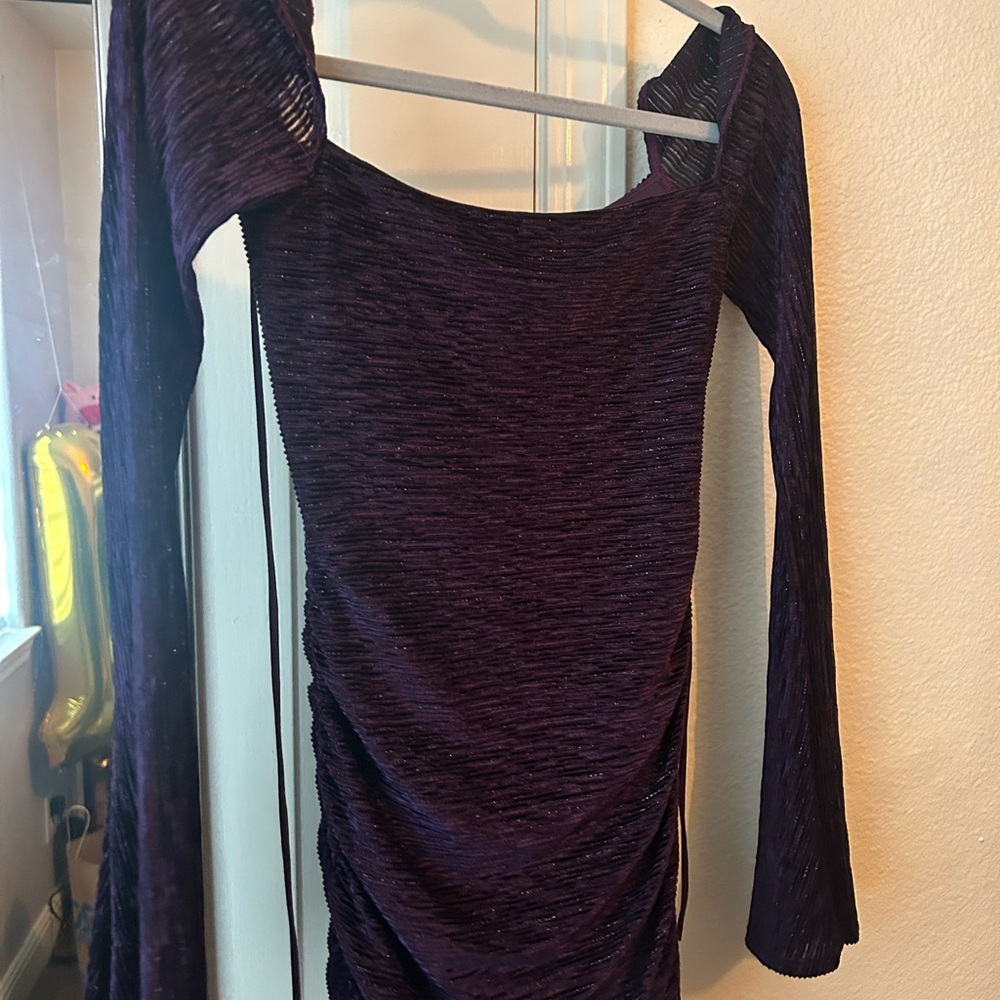 Lucy in the Sky Deep Purple Long Sleeve Dress